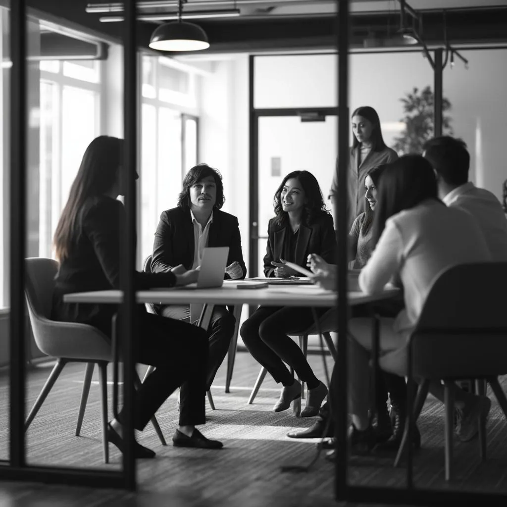 Diverse professional team collaborating